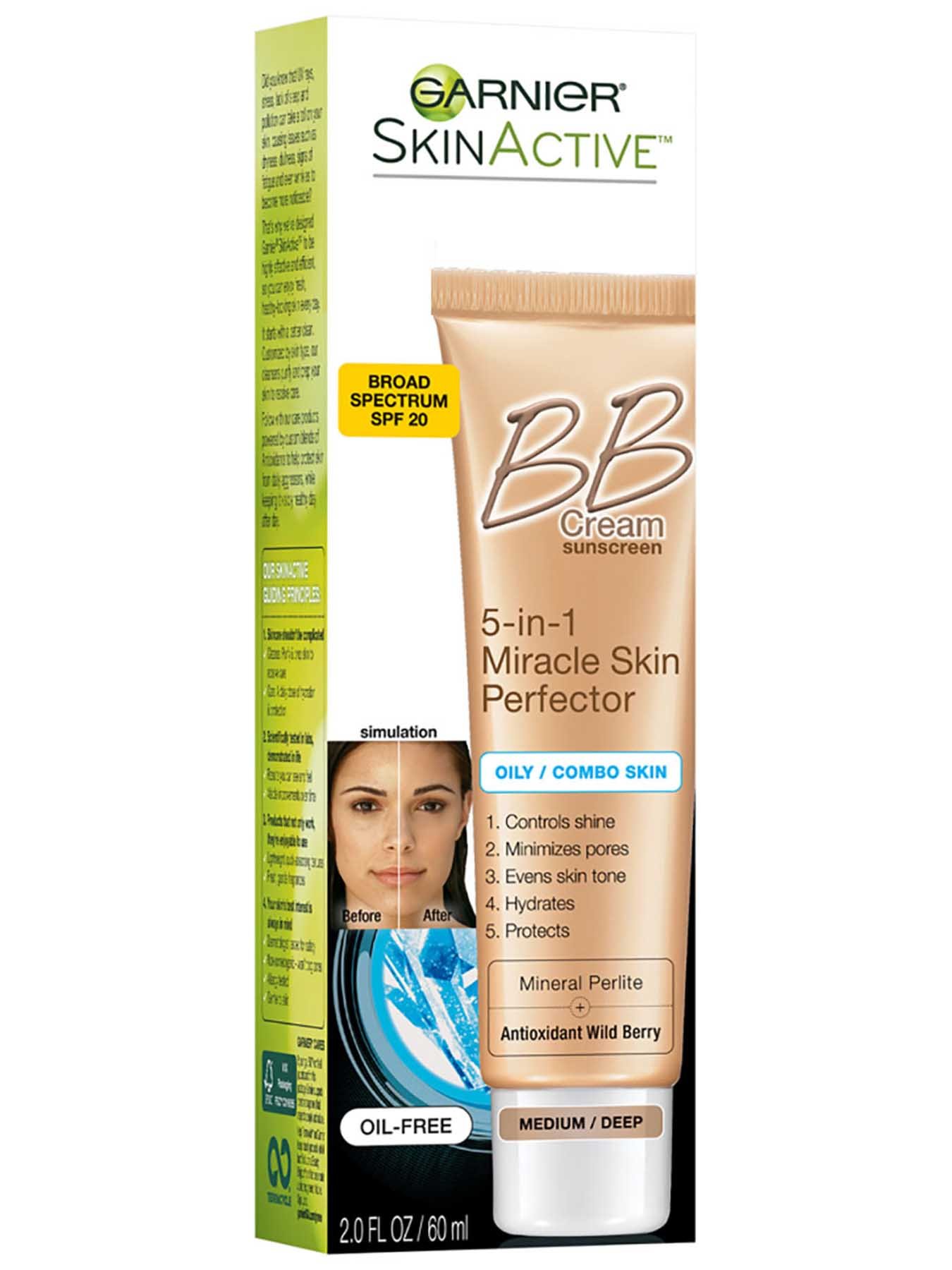 Right Side view of BB Cream 5-in-1 Miracle Skin Perfector, Oily and Combination Skin, Medium.
